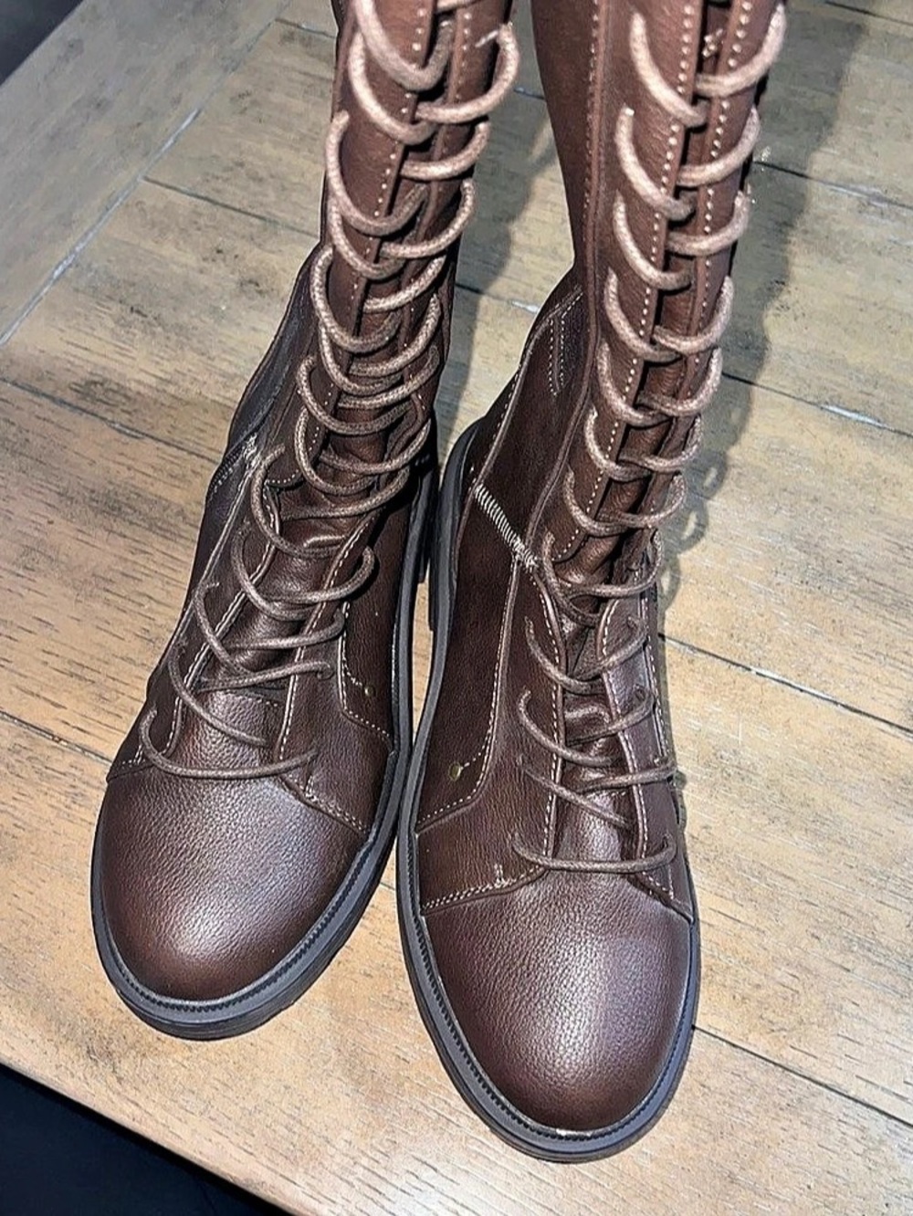 Rocket Dog Women's Brown Lace-Up Boots with Zipper US 7.5